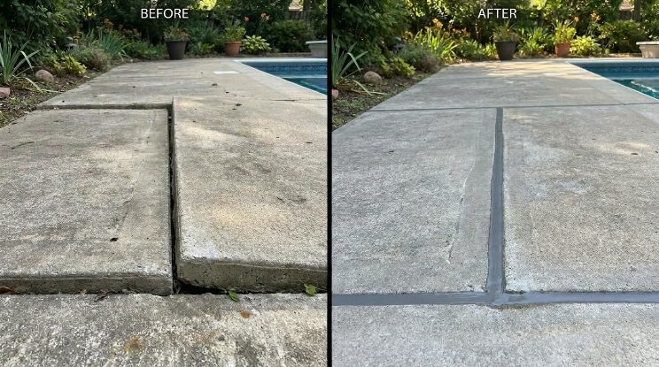 Pool Deck Repair & Resurfacing before and after in Cary, NC