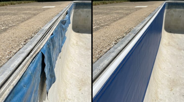 Pool Liner Replacement before and after — Cary, NC