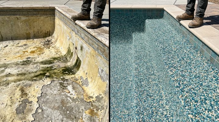 Pool Resurfacing before and after — Cary, NC